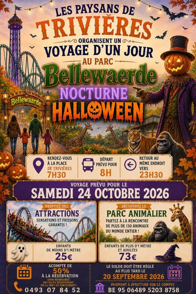 Voyage à Bellewaerde Nocturne Halloween au départ de Trivières