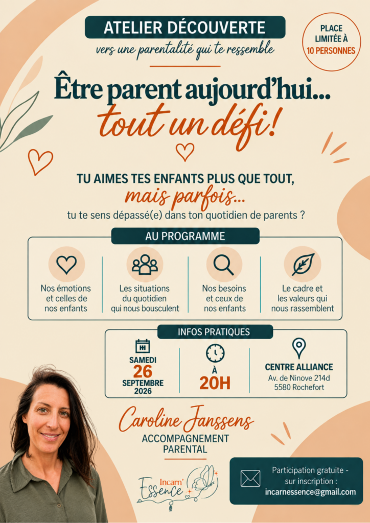 Atelier découverte : Être parent aujourd’hui… tout un défi !