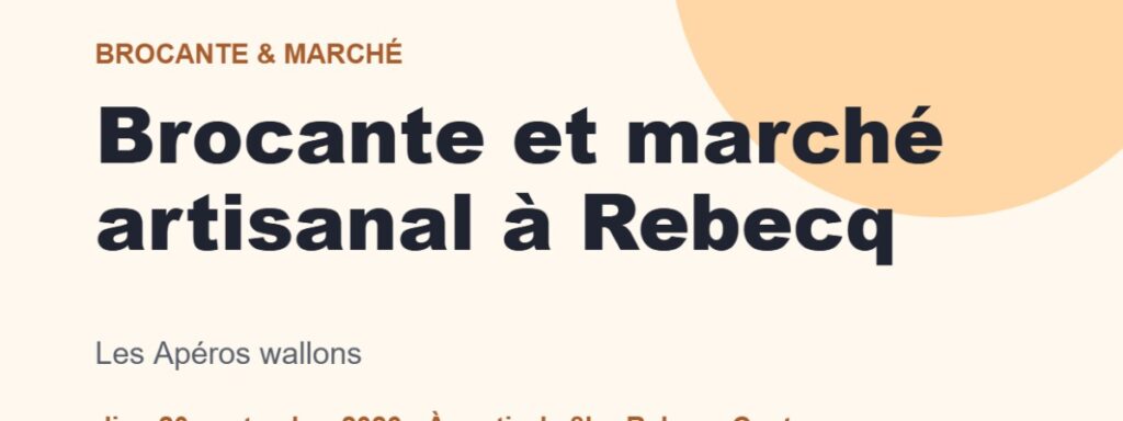 Brocante et marché artisanal à Rebecq