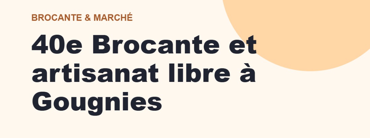 40e Brocante et artisanat libre à Gougnies
