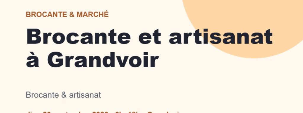 Brocante et artisanat à Grandvoir