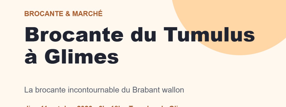 Brocante du Tumulus à Glimes