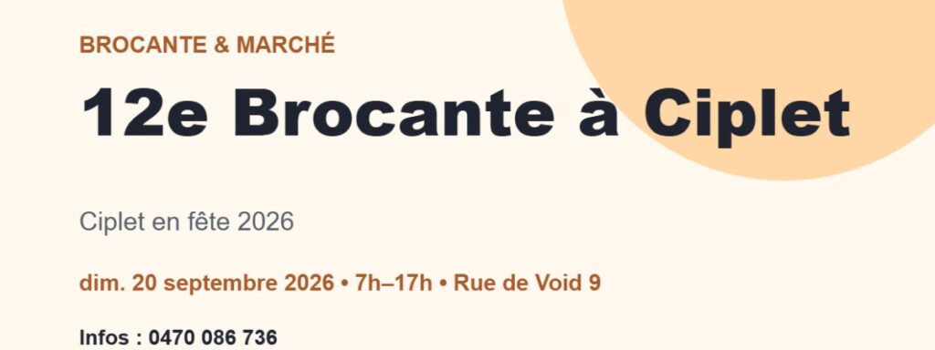 12e Brocante à Ciplet
