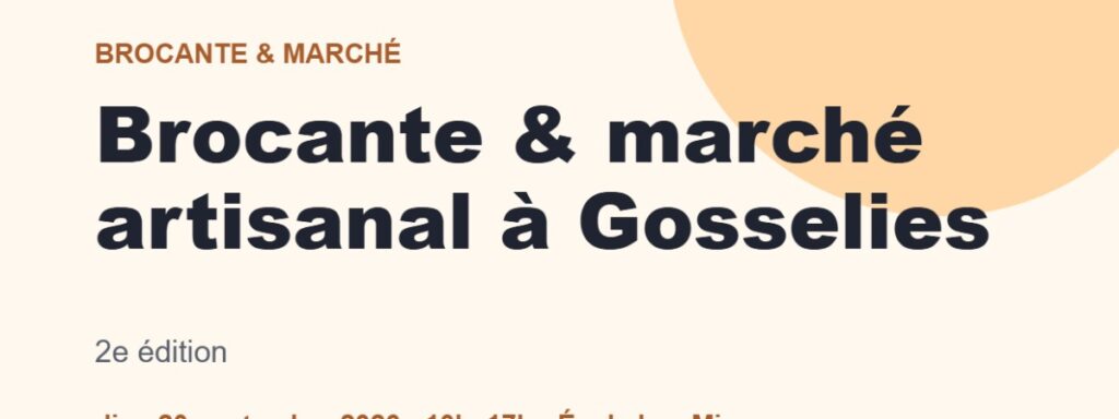 Brocante & marché artisanal à Gosselies