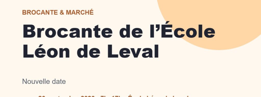 Brocante de l’École Léon de Leval