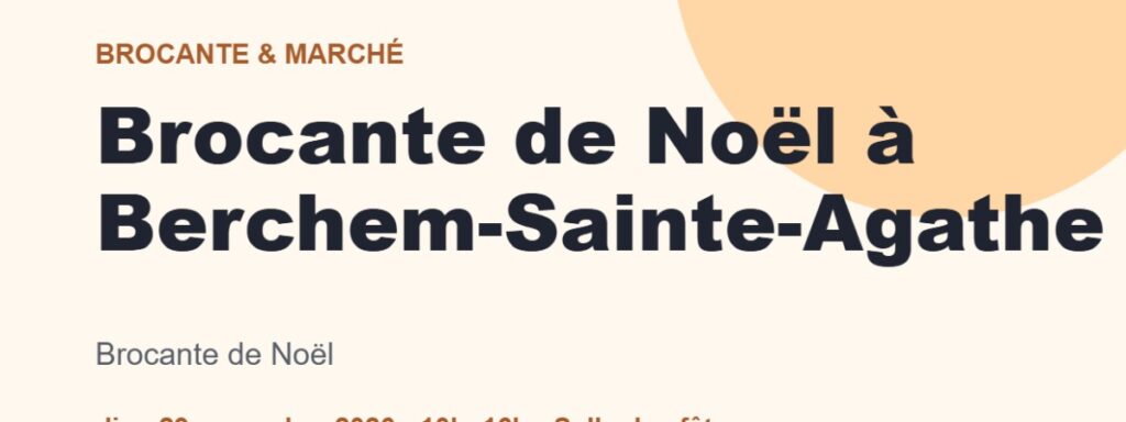 Brocante de Noël à Berchem-Sainte-Agathe