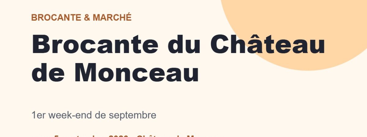 Brocante du Château de Monceau