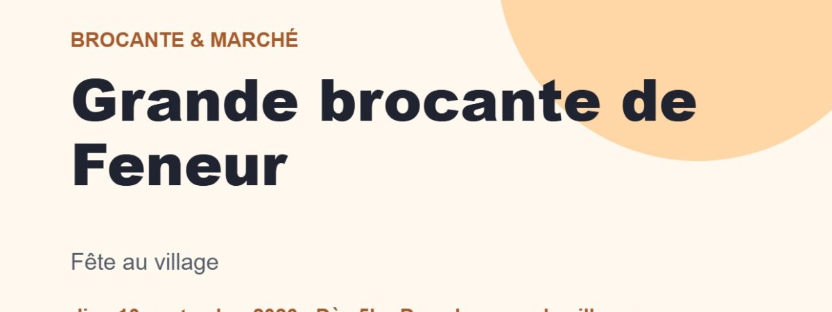 Grande brocante de Feneur