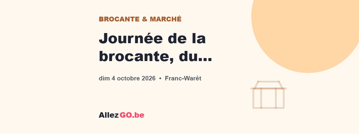 Journée de la brocante, du terroir et de l’artisanat de Franc-Warêt