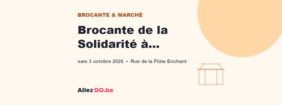 Brocante de la Solidarité à Molenbeek