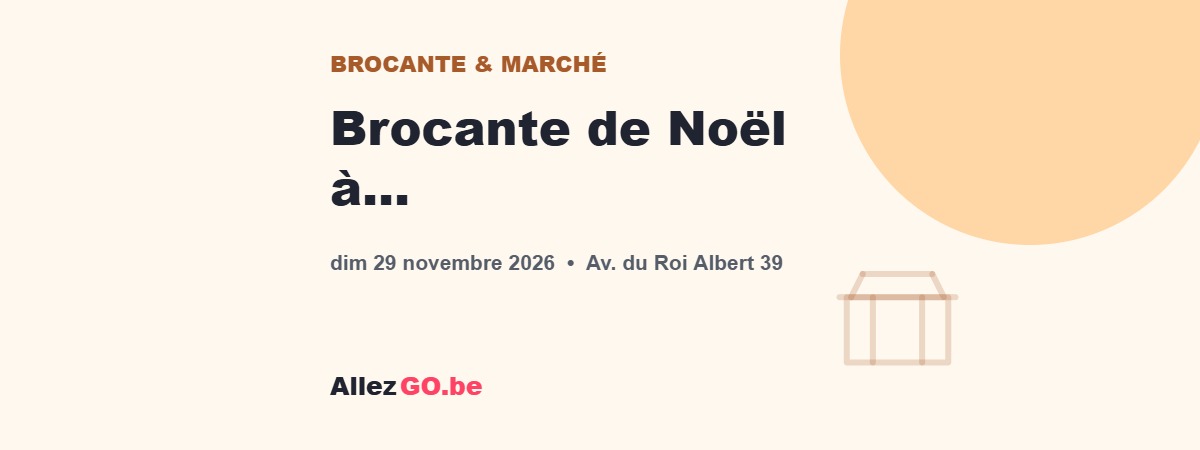Brocante de Noël à Berchem-Sainte-Agathe