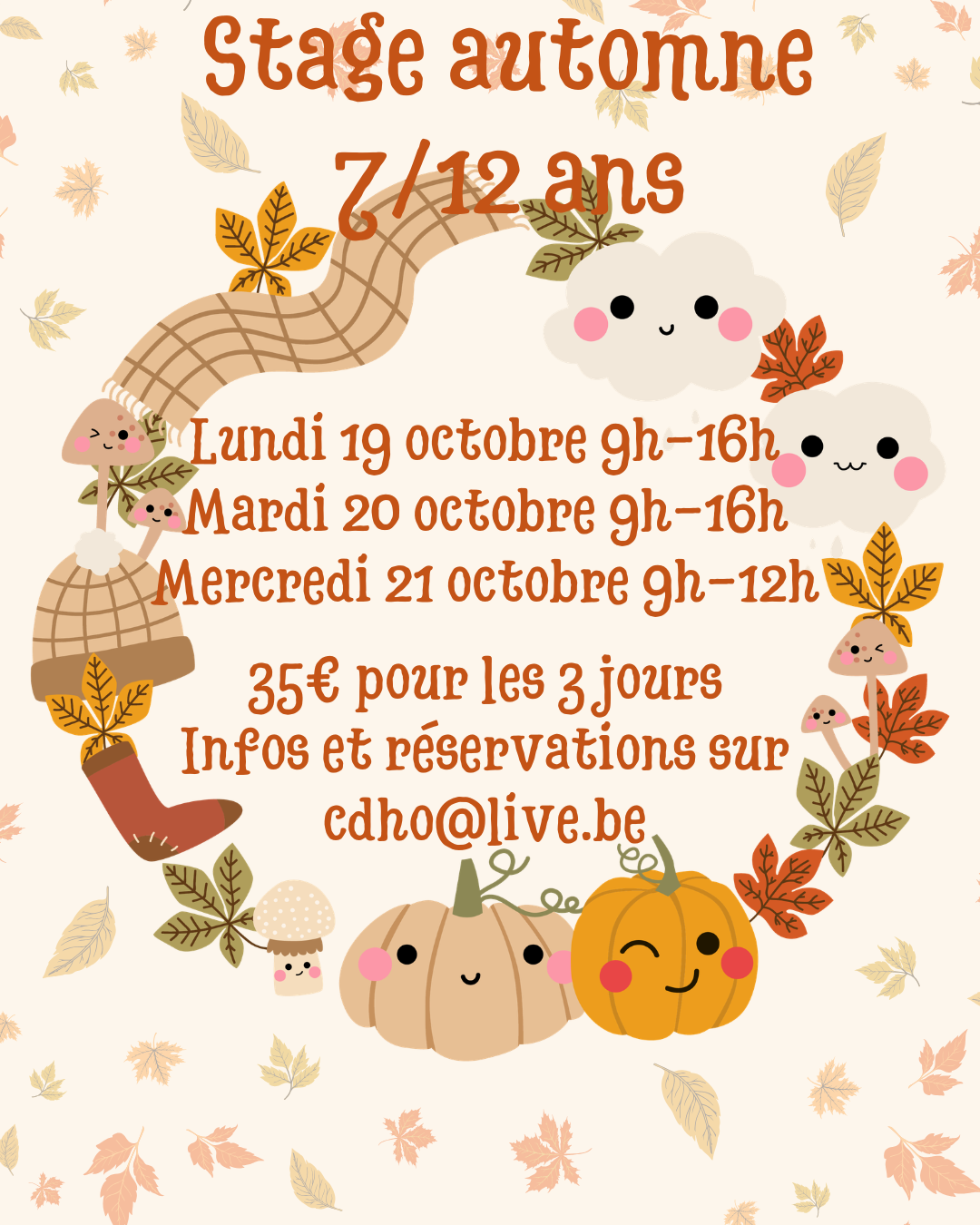 Stage automne — 19 au 21 octobre 2026