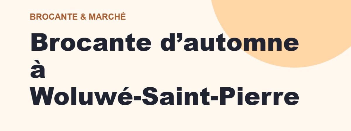 Brocante d’automne à Woluwé-Saint-Pierre