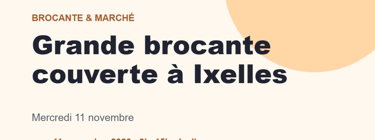 Grande brocante couverte à Ixelles