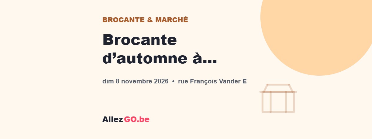 Brocante d’automne à Woluwé-Saint-Pierre