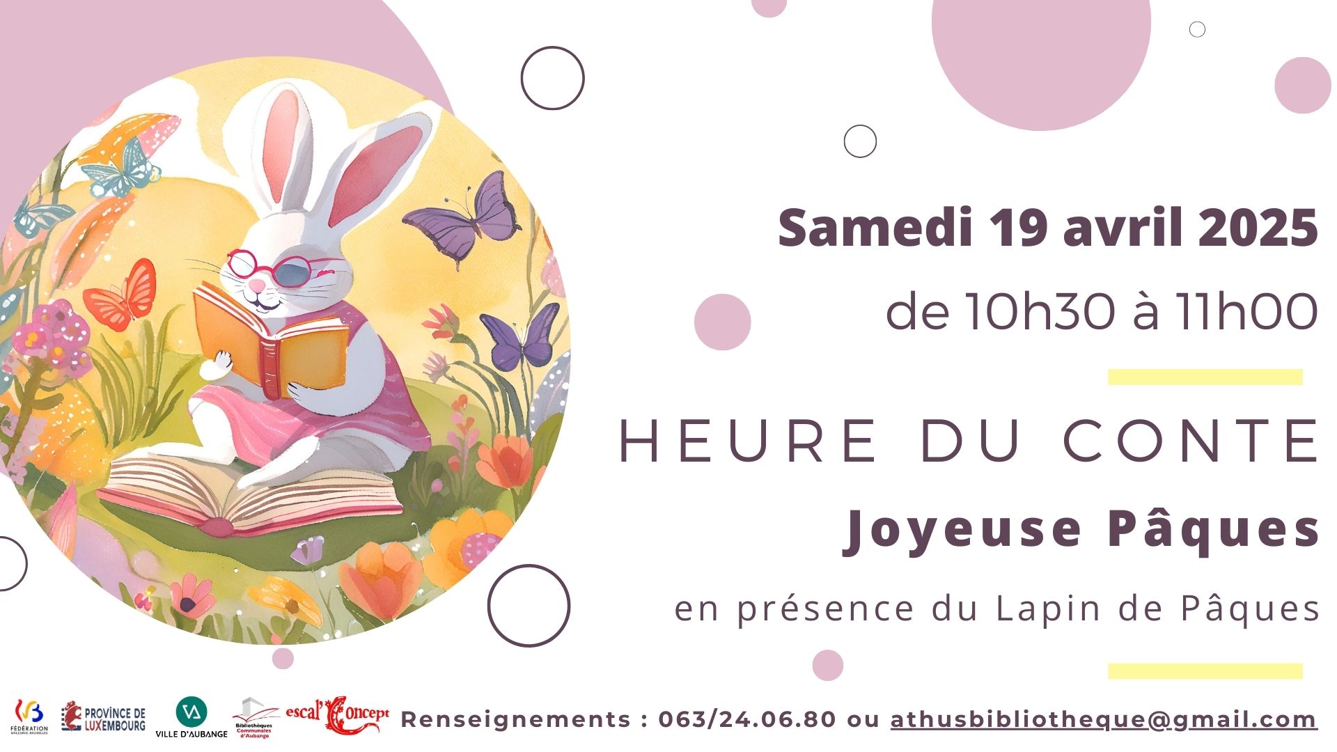 Heure du conte à la bibliothèque d’Athus | Joyeuse Pâques