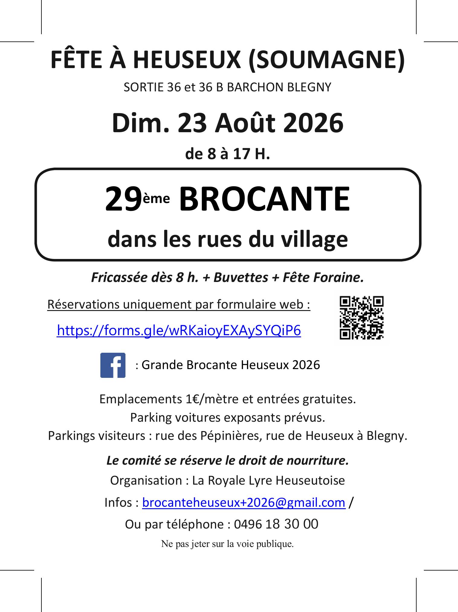 Fête à Heuseux – 29 éme Brocante