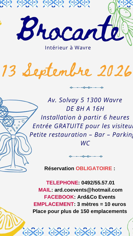 Brocante couverte à Wavre